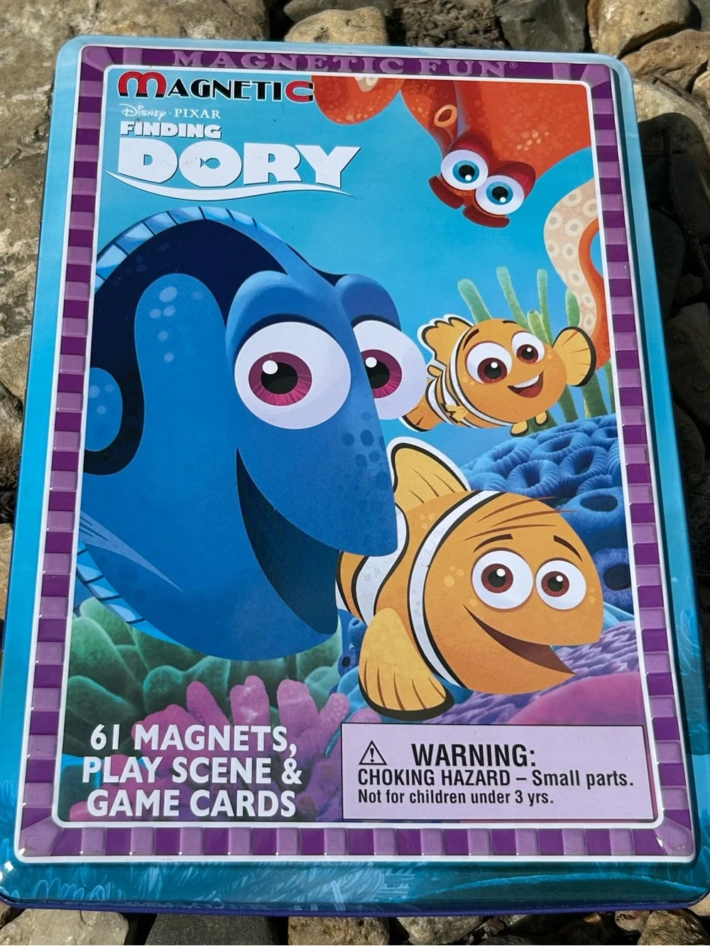 🩶5/$30 Disney Finding Dory Travel Activity Magnetic Tin & Game Card Travel Set